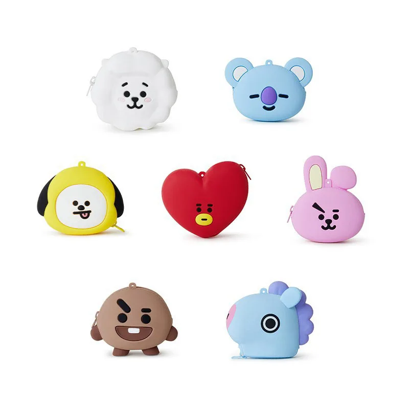 

Kawaii Anime K-pop Cartoon Wallet Toy Silicone Key Case Bag Toy Lovely Animal Portable Keychain Coin Purse Decor Gift For Girl