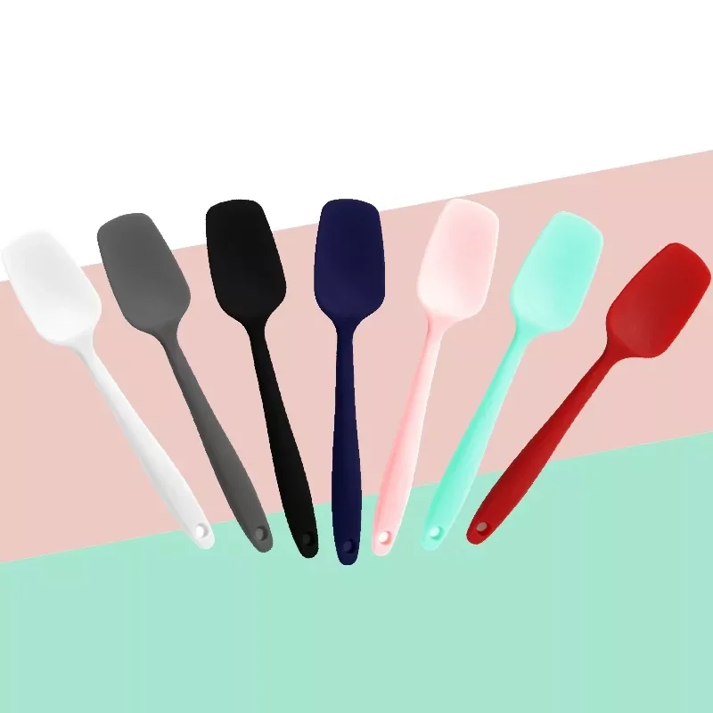 

2023New Heat Resistant Integrate Handle Silicone Spoon Scraper Spatula Ice Cream Cake For Kitchen Non-Stick Cooking Tools