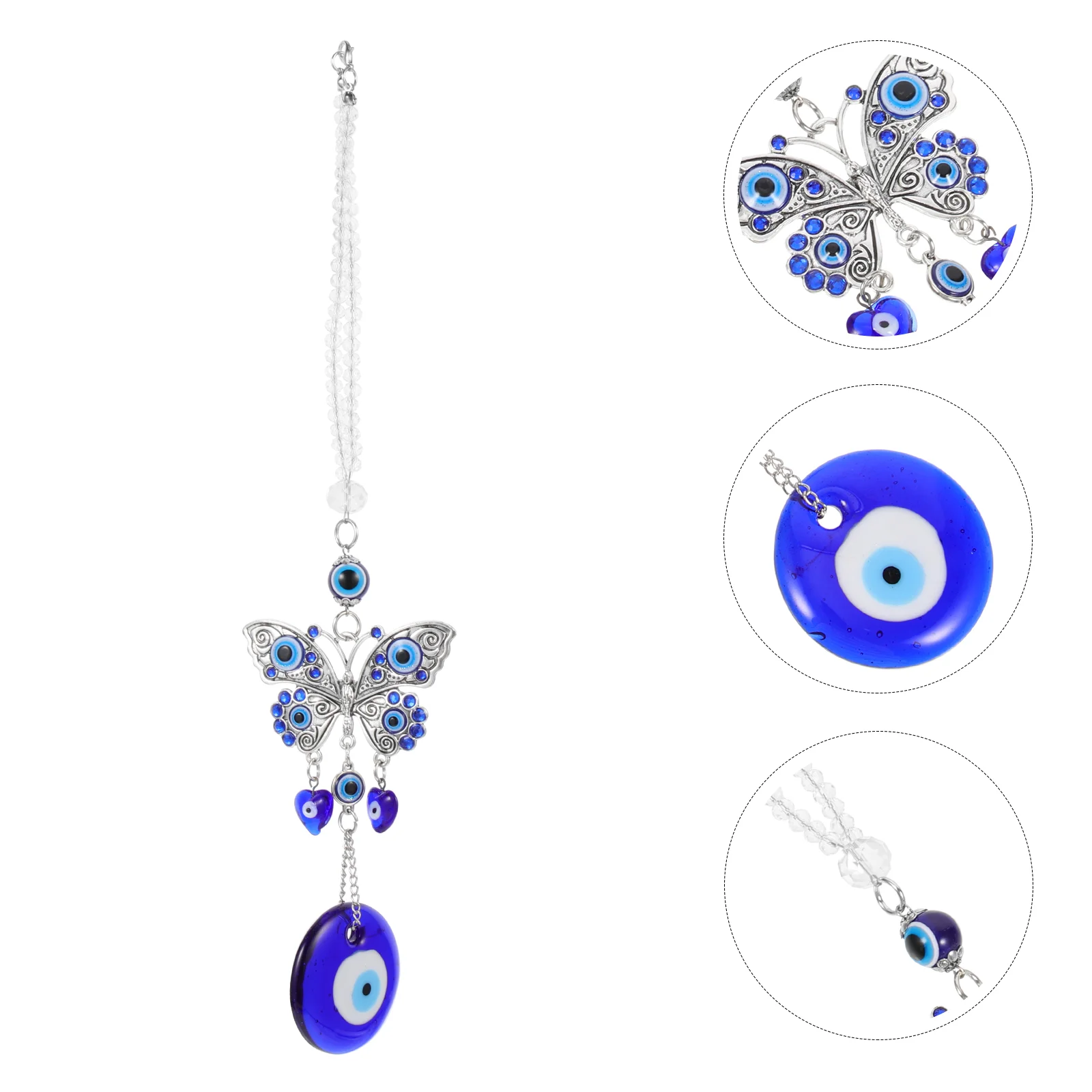 

Wall Decoration Car Adornment Auto Pendent Crystal Butterfly Pendant Evil Eye Hanging Crystals Vehicle Charm Home Ornament