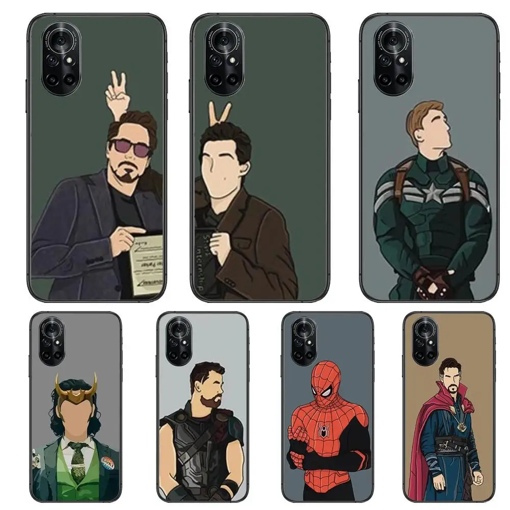 

Marvel Spiderman 3 Avengers Clear Phone Case For Huawei Honor 20 10 9 8A 7 5T X Pro Lite 5G Black Etui Coque Hoesjes Comic Fas