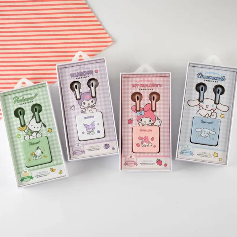 

Беспроводные наушники Sanrio Kuromi Tws для спорта, бега, шумоподавления, Bluetooth, затычки для ушей, модные Мультяшные креативные стерео