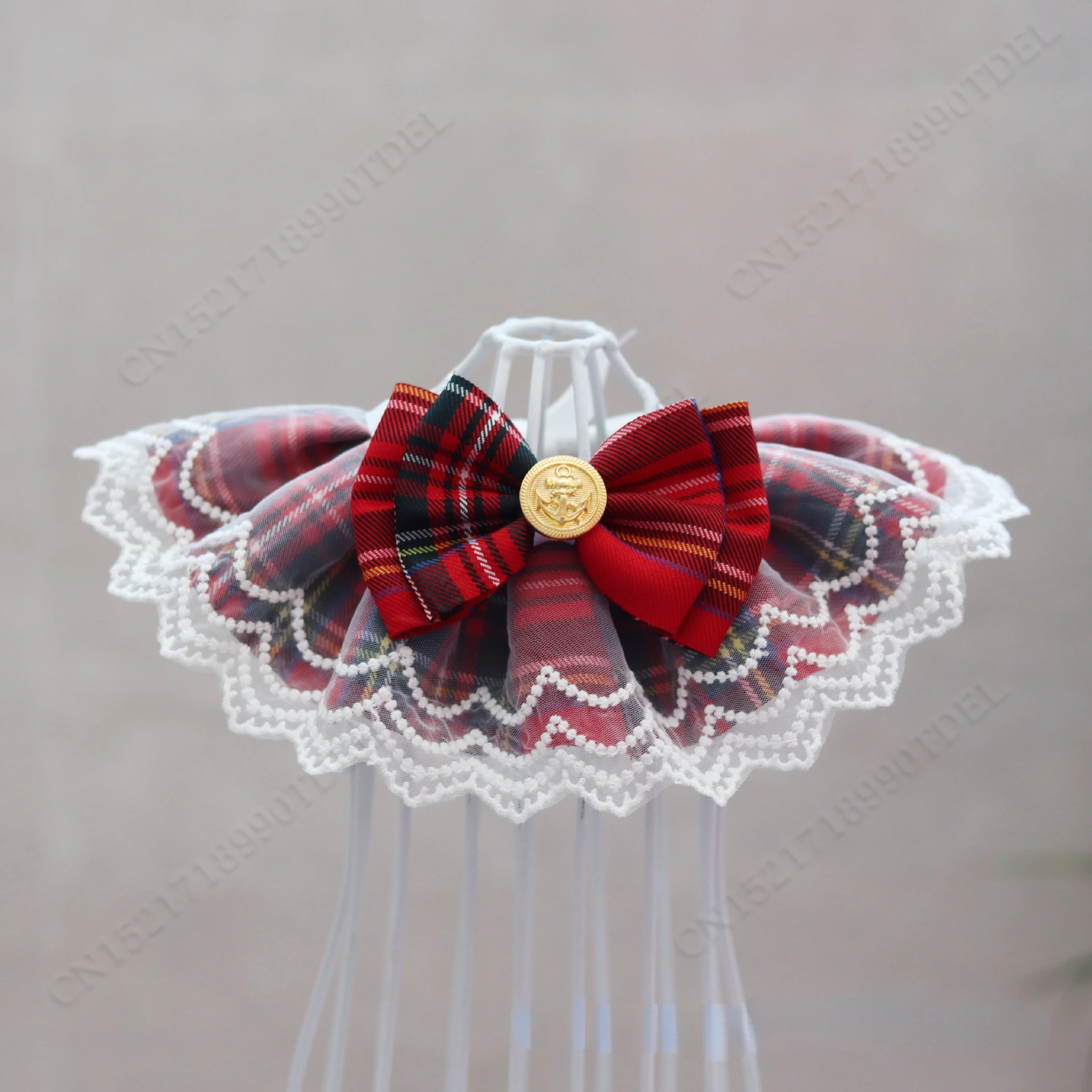 Кружевной Галстук-бабочка с жемчужинами шейный платок для домашних животных