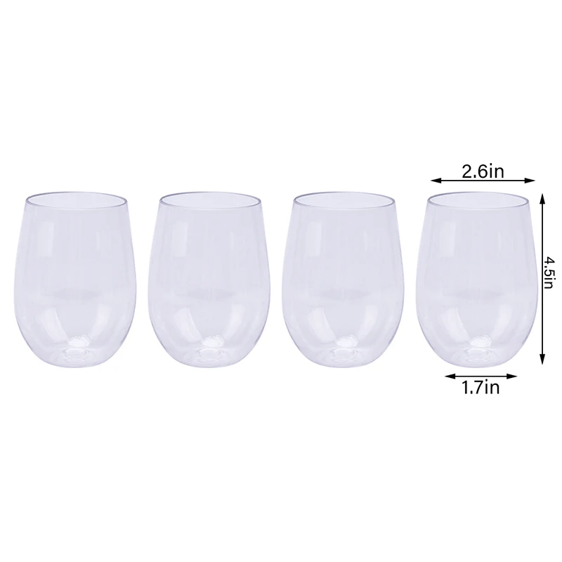 4 шт. небьющиеся Винные бокалы, небьющиеся пластиковые бокалы ...