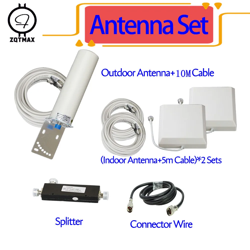 ZQTMAX Omni Antenna Set For 2G 3G 4G Repeater 806-2700 Frequency 800 850 900 1800 2100 2600 LTE Amplifier GSM DCS Signal Booster