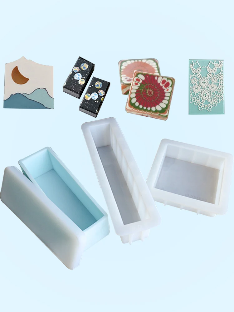 

Silicone Soap Mold Diy Toast Square Rectangle with Lid Cold Process Rendering Resin Handmade Soap Molds for Soap Making Supplies