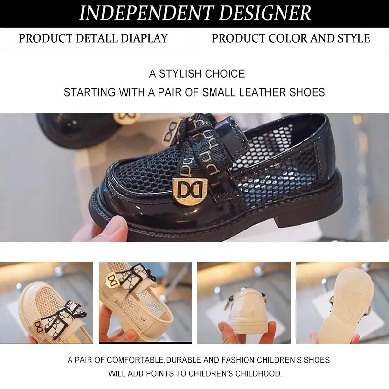 Summer Autumn New Cute Girls Bowtie Princess Shoes Sandals Mesh Leather Kids Breathable Flats Lace Gauze Mary Janes |