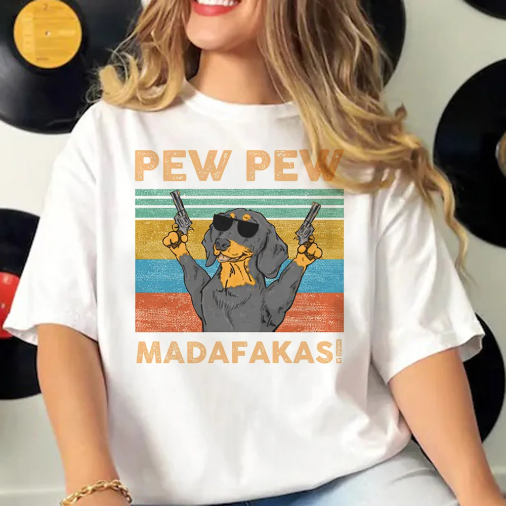 Женская футболка такса Харадзюку быстросохнущая забавная аниме одежда для