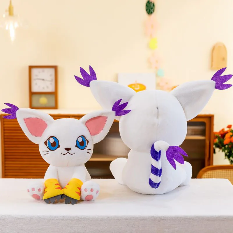 Фото Милая плюшевая игрушка Digimon Tailmon, мягкая мультяшная кукла-животное, аниме-плюшевая подушка, украшение для дома, идеальный подарок для фанатов и девочек №2