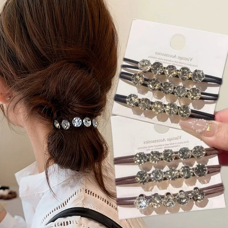 6 шт. элегантная жемчужная Хрустальная резинка для волос эластичные повязки