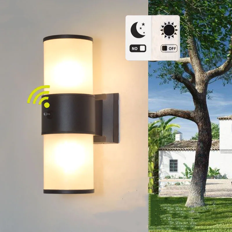 Умный Настенный светильник E27 GU10 наружная водонепроницаемая лампа с датчиком