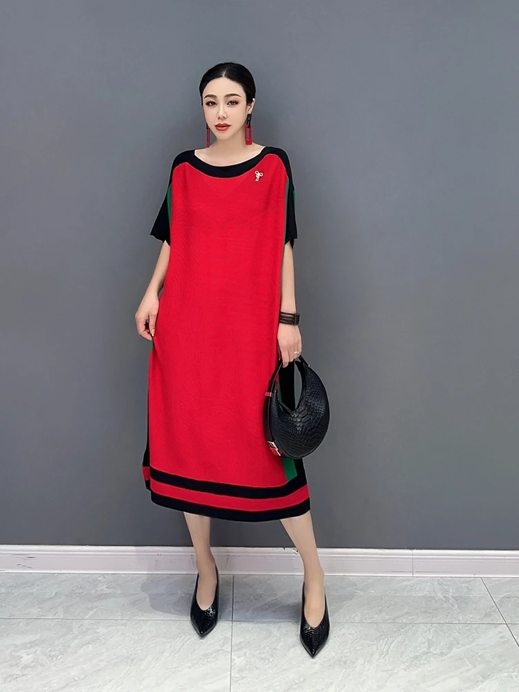 

Новинка осени 2023, женское вязаное длинное платье-рубашка с цветными надписями, свободного кроя, большие ярды, удобное вечернее платье-свитер для отдыха