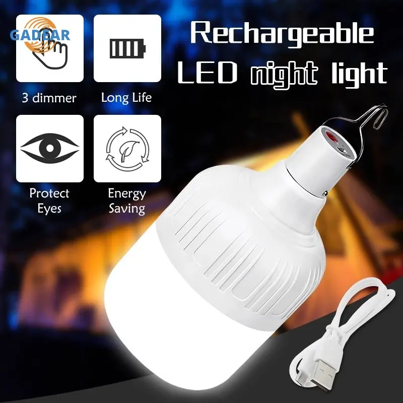 

Портативные фонари для кемпинга, перезаряжаемая светодиодная лампочка, лампочка высокой мощности для палатки, освещение, лампочка для кемп...