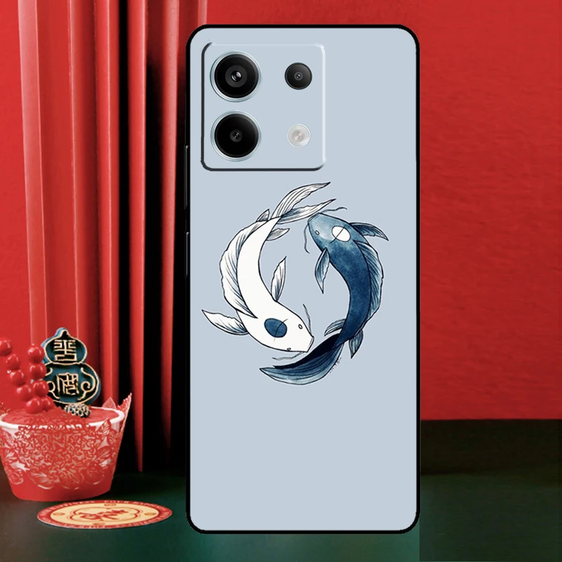 Кои Рыба Инь Ян для Xiaomi Redmi Note 14 13 Pro 12 11 9 10 9S 10S 11S 12S 13C 10C 12C 14C Чехол телефона