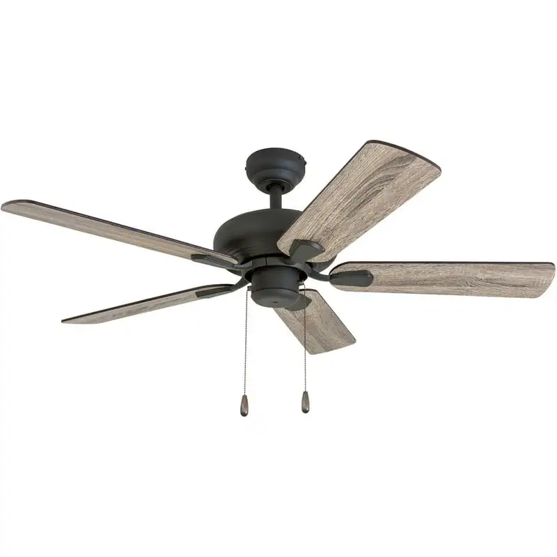 

42" Bronze Ceiling Fan with 5 Blades, Pull Chain & Reverse Airflow