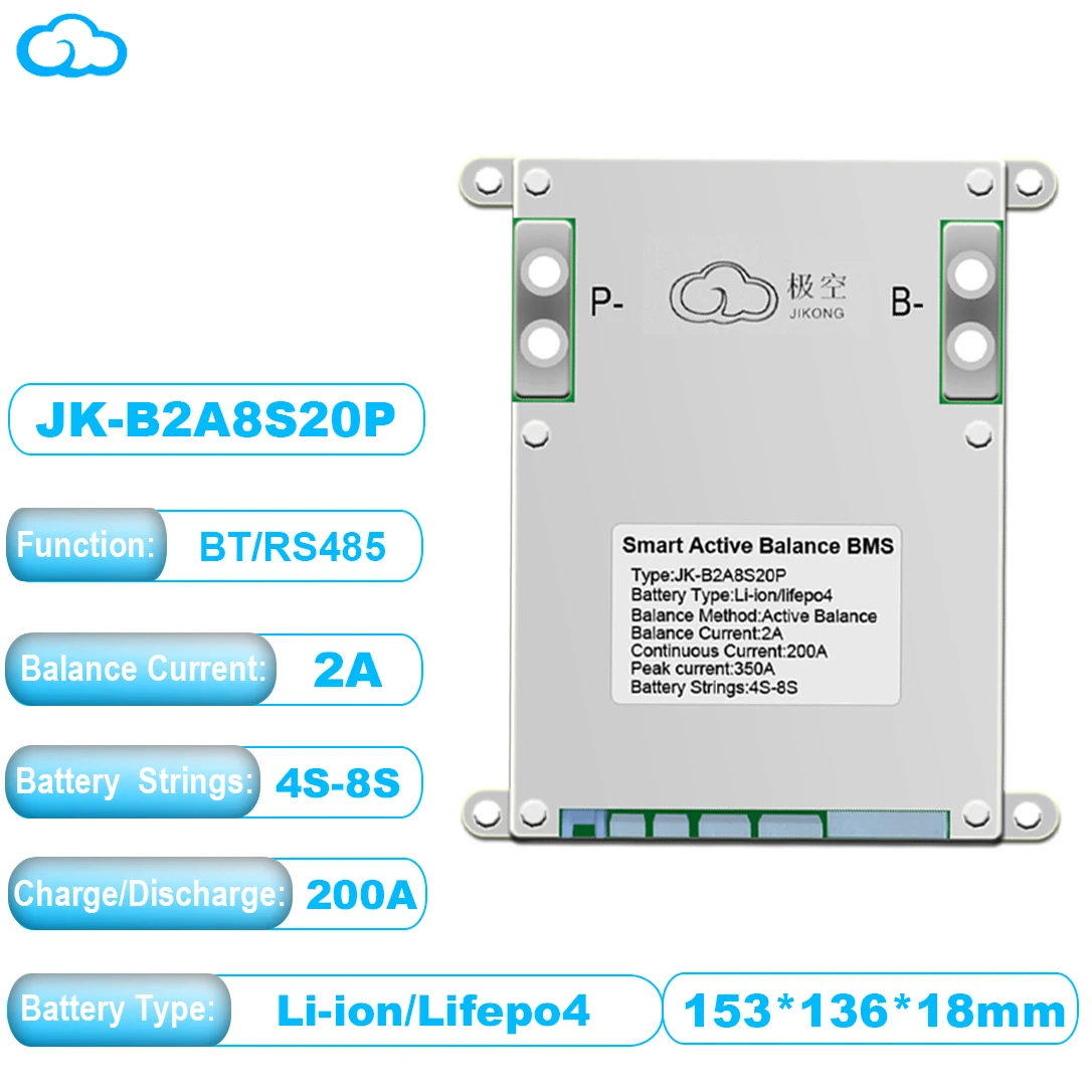 JK SMART BMS 4S 5S 6S 7S 8S 12V 24V BATTERY WITH 2A ACTIVE BALANCE HEAT FUNCTION ON SALE