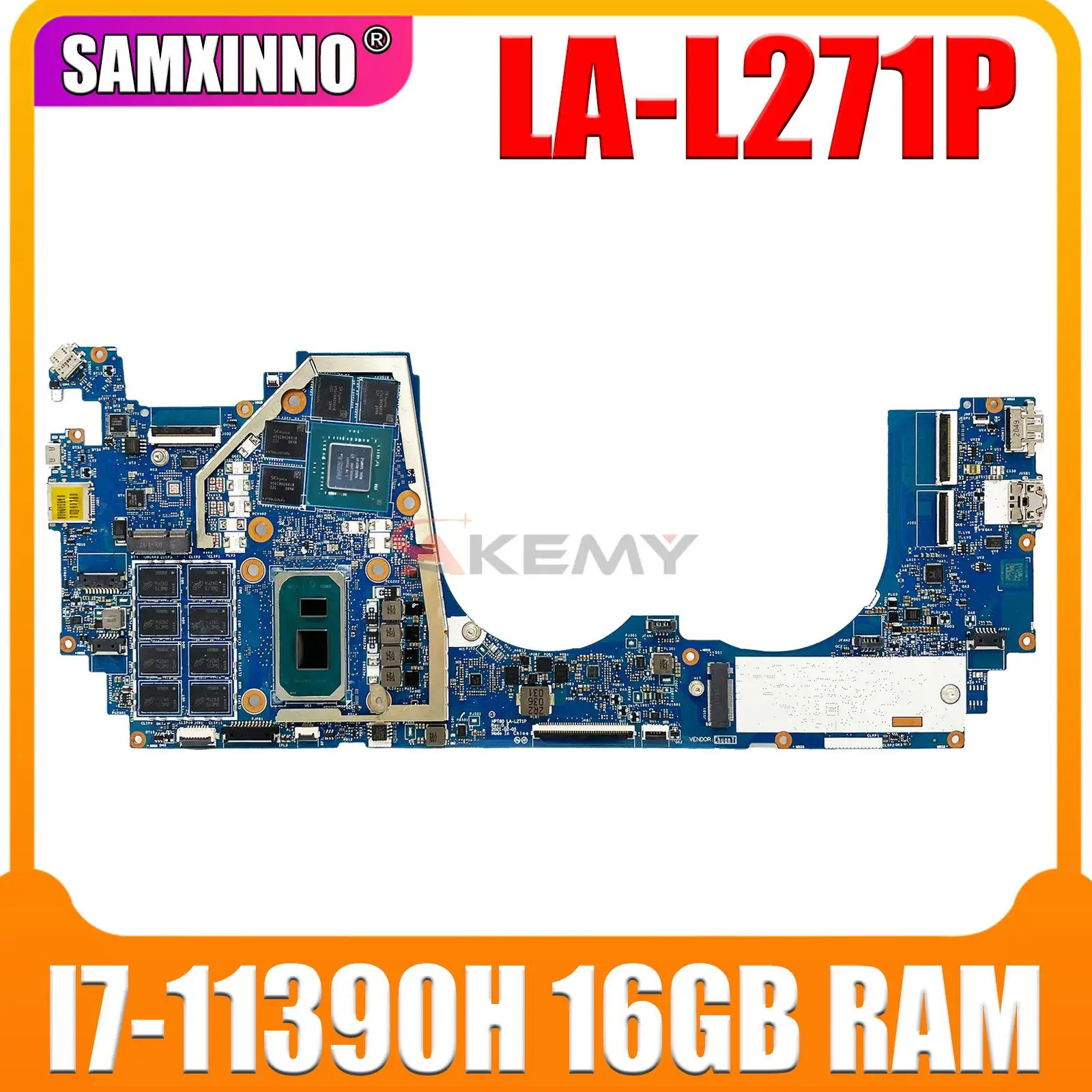 

HPT60 LA-L271P For HP Spectre 16-F Laptop Motherboards Core I7-11390H 16GB RAM Geforce RTX3050 Motherboard M83494-001 Mainboard