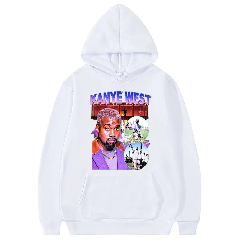 hot sale kanye west portrait graphic print hoodie unisex cotton sweatshirt men women hip hop hoodies tops mens brand streetwear free global shipping