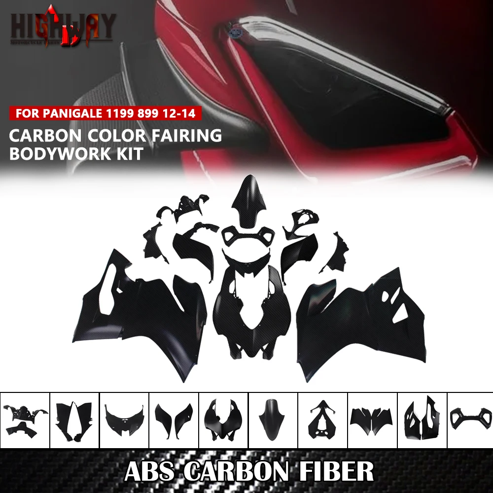 

Обтекатели для мотоцикла Ducati 1199 899 Panigale 2012 2013 2014 из углеродного волокна, цветные, литые под давлением, комплект кузова из АБС
