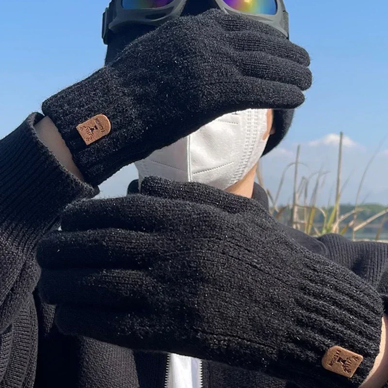 Зимние флисовые перчатки с закрытыми пальцами