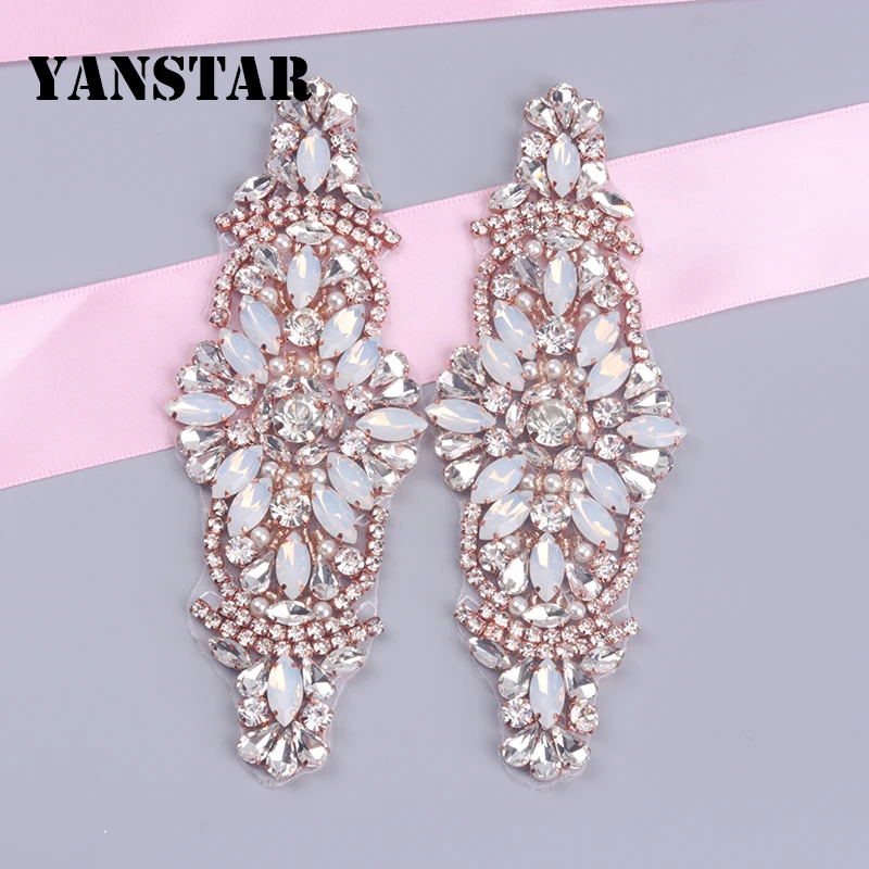 YANSTAR(5 шт.) оптовая продажа свадебный пояс стразы аппликации протеиновые бусины