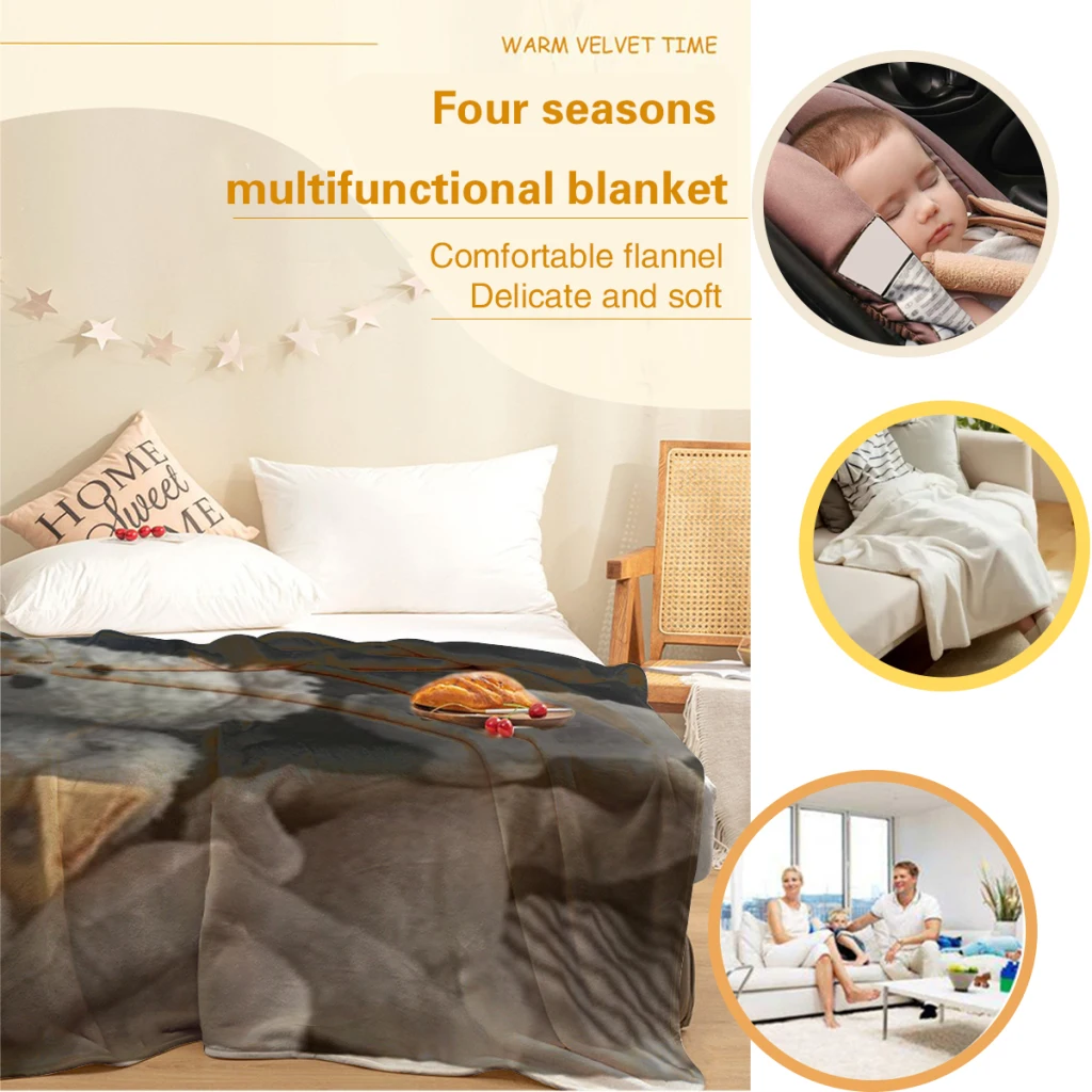 Удобное одеяло медведь альфа-медведь и Сэм из фланцы пушистое мягкое украшение