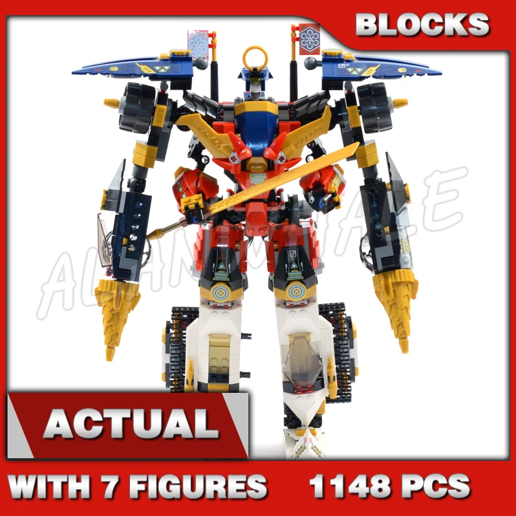 1148 шт. Shinobi 4in1 Ultra Combo Mech Автомобильный танк Jet Fighting Machine Wu Bot 82207 Строительные блоки