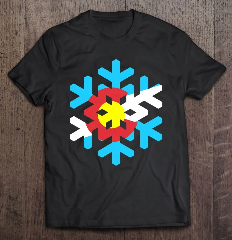 

Colorado Flag Snowflake Design State Of Colorado T Shirt For Men Oversized T Shirt Grunge T-Shirt Men Tshirt Oversize T-Shirts