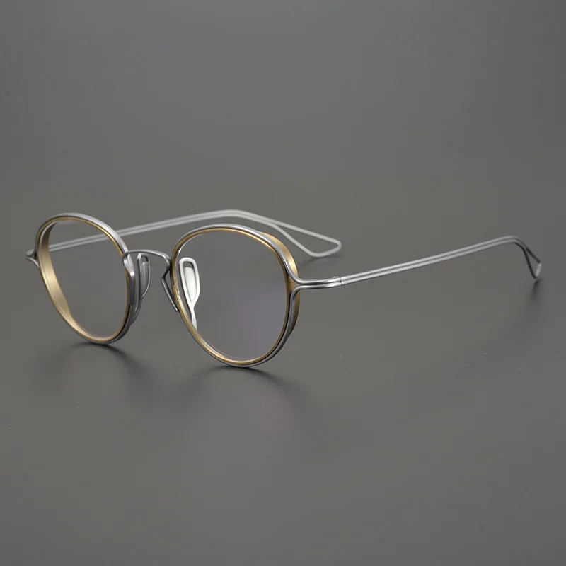 

Оправа для очков в стиле ретро для мужчин и женщин, круглые оптические аксессуары из чистого титана для чтения при близорукости, персонализированные, 2023