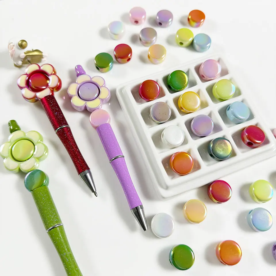 Круглые бусины 16 мм в виде тарелки с молочным планшетом Цветочные для