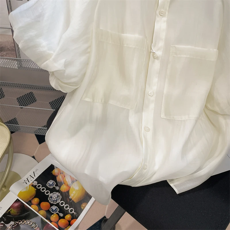 Шифоновая рубашка с пышными рукавами в дворцовом стиле летняя шикарная