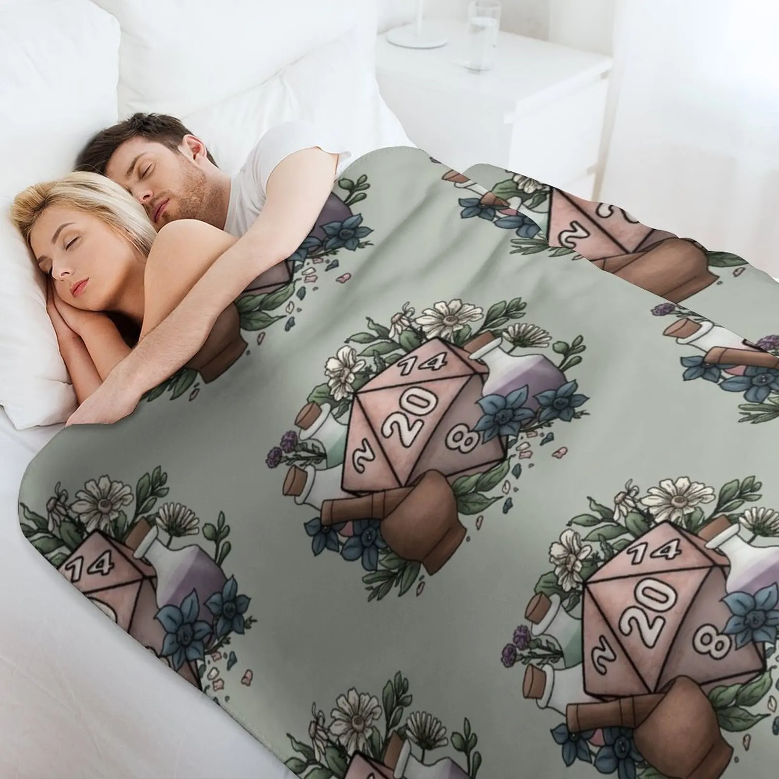 Фото Плед Alchemist D20 для настольных ролевых игр с кубиками, рождественские подарки, тонкие декоративные мягкие пледы в клетку, фланелевые одеяла №4