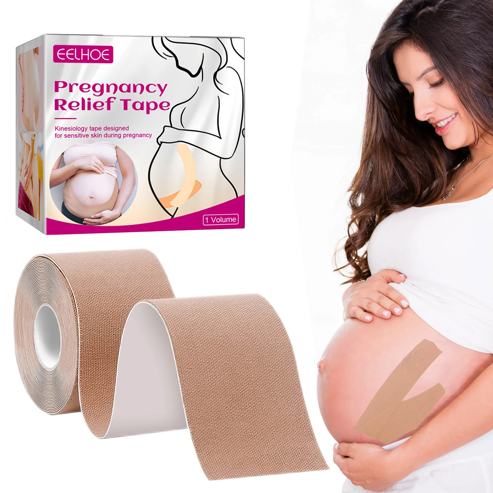 

Pregnancy Tape Belly Belt And Postpartum Waist Trainer Discreet Kinesiology Tape For Pregnant Skin Maternity Belly Support