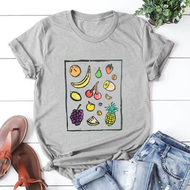 

Fruits T Shirts Women Harajuku Clothing Hawaii Women Sexy Tops Gothic Fashion Beach Vacation Tees Oversized Vintage XL