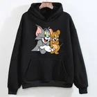 Американский мультяшный Кот-T-Tom-And Cute-J-Jerry, кошка и мышь, милые зимние топы с принтом, толстовки в стиле Харадзюку