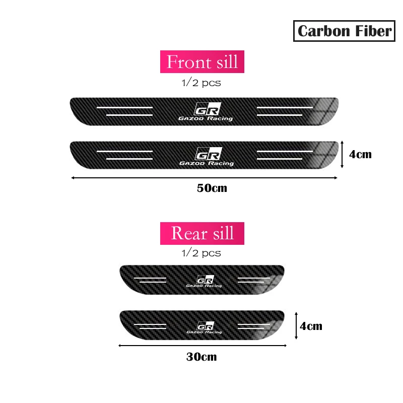 

4 шт., автомобильная накладка на порог из нержавеющей стали, 3D металлическая матовая черная наклейка на порог, защита для Toyota GR Sport, верхняя и lowVersions