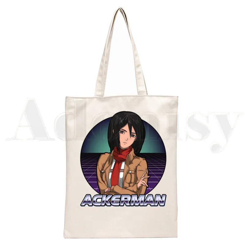 Shingeki No Kyojin Attack on Titan Survey Corps Print Reusable Shopping Women Canvas Tote Bags Eco Shopper Shoulder Bags