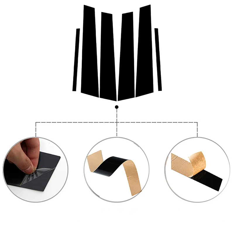 6 шт. блестящие черные столбики для Kia Cadenza VG K7 2010-2013 2014 2015 2016