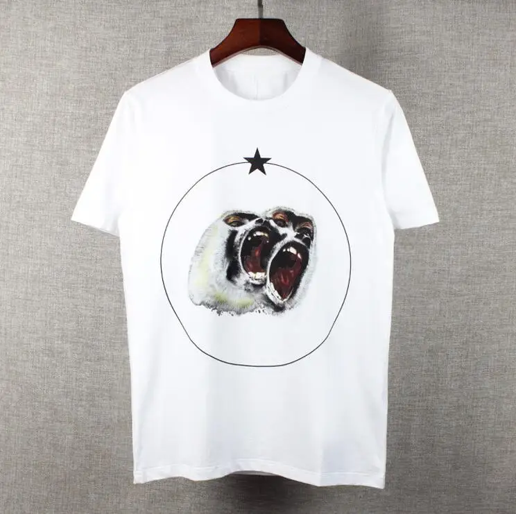 

New 20 parkour Fashion White roar orangutan T Shirts T-Shirt Hip Hop Skateboard Street Cotton T-Shirts Tee Top Top #28