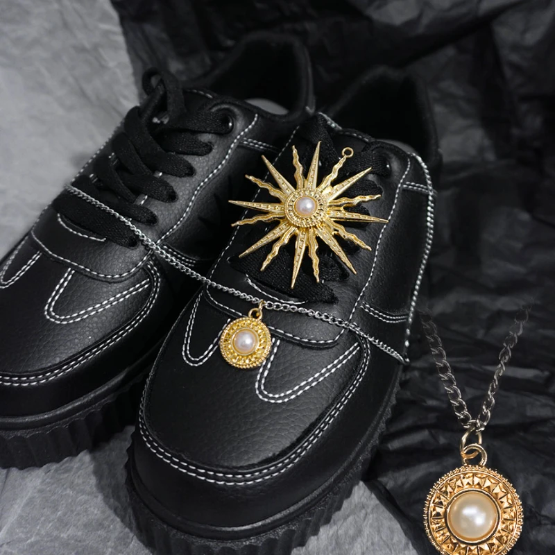 

Модные украшения для обуви в стиле панк, кружевные подвески для кроссовок, «сделай сам», винтажные металлические украшения для обуви, роско...