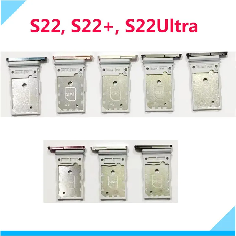 

SIM Tray For Samsung Galaxy S22, S22 Plus, S22 Ultra Dual SIM Card Tray Sim Slot Holder Replacement Repair Parts
