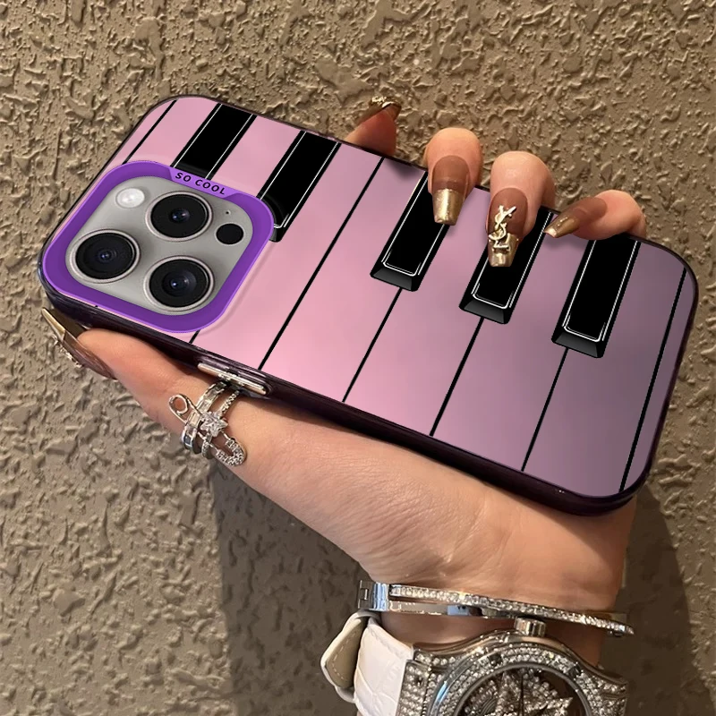 Фото Классический матовый чехол для телефона с клавиатурой фортепиано для iPhone 17 Air 16 E 15 14 Plus 13 12 Mini 11 Pro Max, силиконовый чехол из акрилового листа №5