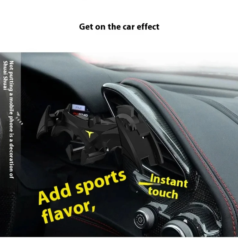 Фото OSSKY Handsome Bat Shaped Gravity Buckle Car Phone Holder Air Outlet Navigation Phone Holder Suitable for All 4-6.5 Inch Devices №3