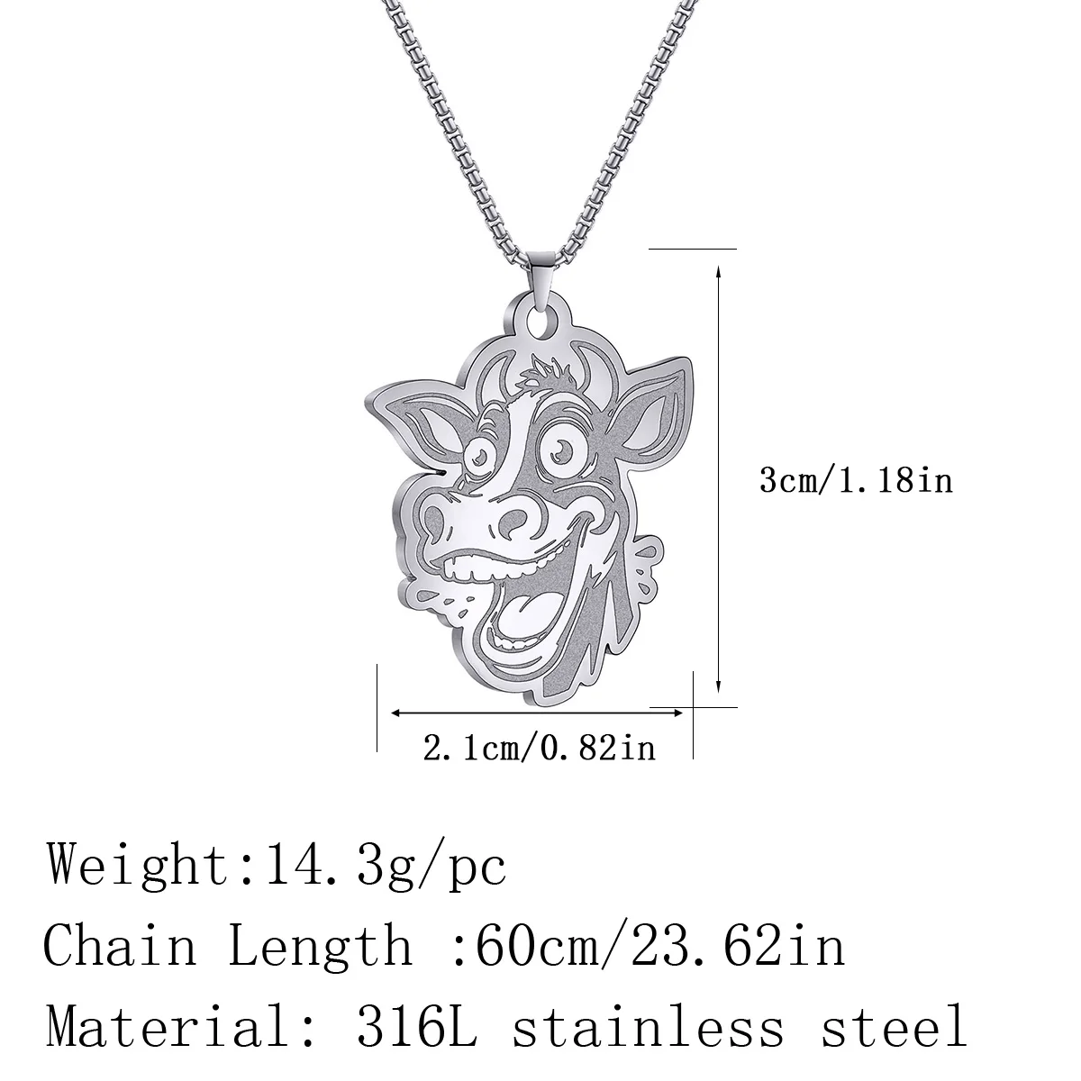 Ожерелье с головой коровы для женщин и мужчин милое ювелирное изделие из
