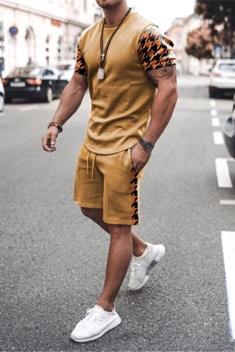 Summer Men Sets Shorts Outfits Male Clothing Street T Shirt Two Piece 3D Print Casual O-Neck Tracksuit Oversized Beach Sportwear