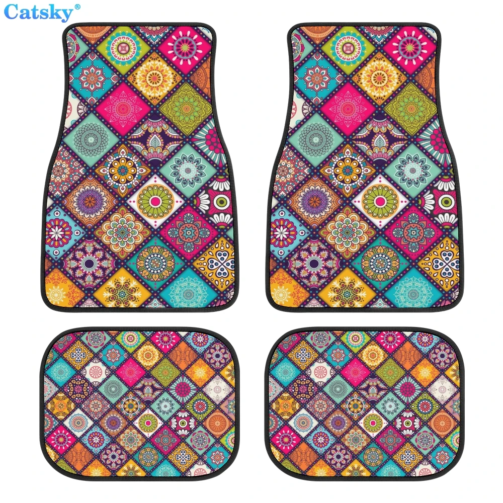 

Напольные коврики для автомобиля в этническом стиле, коврики для автомобиля в стиле хиппи, аксессуары для автомобиля в стиле ретро