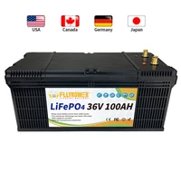 US/EU/Canada Stock LiFePO4 36v100Ah Iron Phosphate Energy Battery Pack With BMS Deep Cycle for Golf Cart EV RV Storage Battery