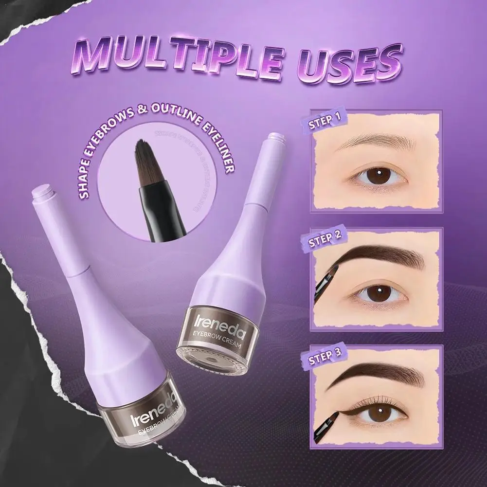 

IRENEDA Waterproof Matte Eyebrow Gel Long-lasting Sweatproof Eyebrow Cream Enhancers With High Brush Makeup Pigment Cosmeti P9D8