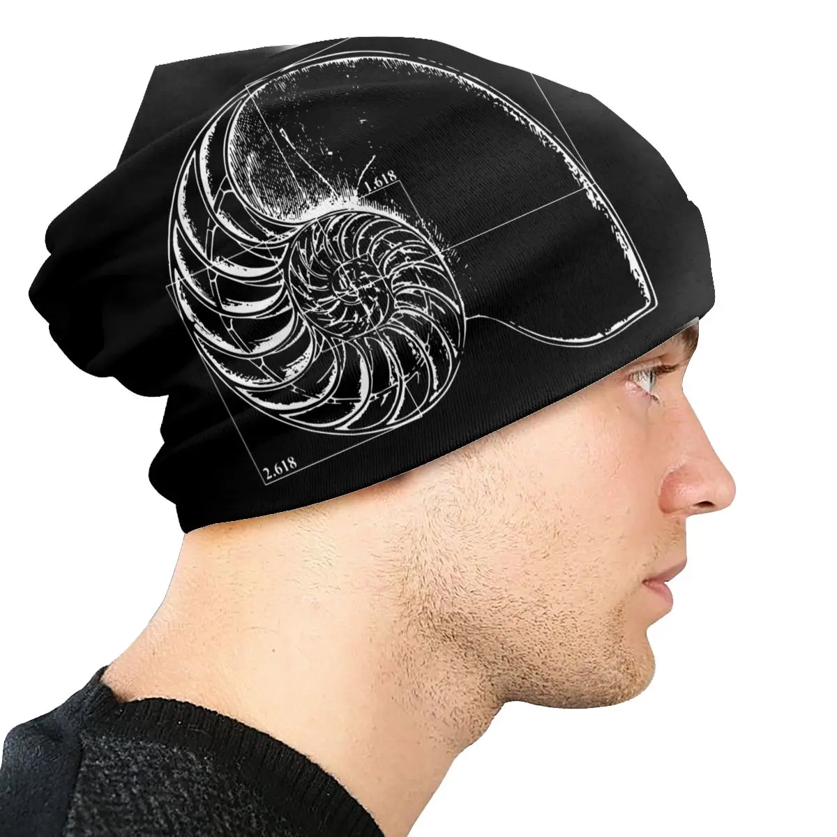 Fibonacci On A Nautilus Shell математические шапки уличные шапочки унисекс теплая Весенняя
