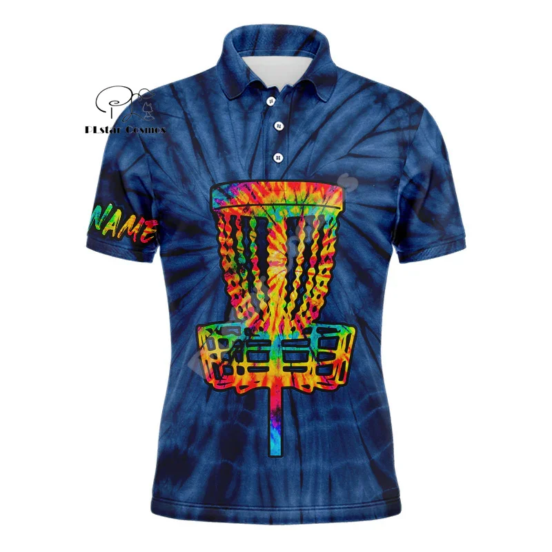 Рубашка-поло А8 с коротким рукавом Повседневная футболка принтом в виде дисков и