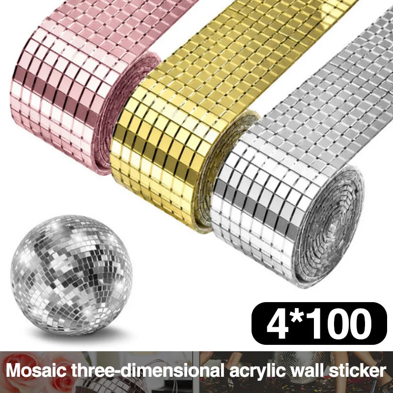 

Self-Adhesive Mirror Mosaic Glass Mini Square Mosaic Tiles For Bathroom DIY Crafts Background Wall Sticker Home Decoration